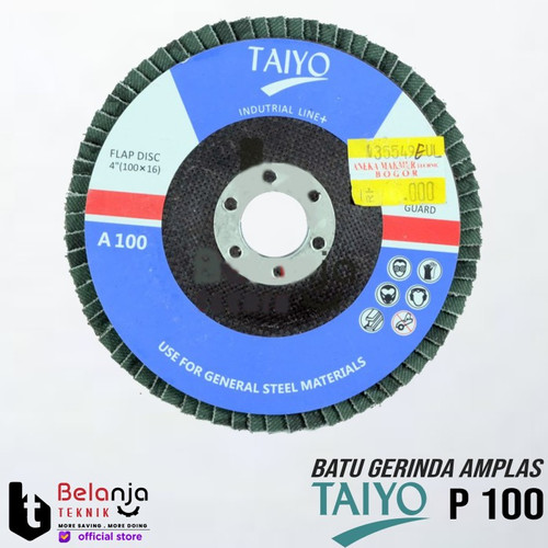 [EZM.3503910] Taiyo Mata Batu Gurinda Amplas Susun 4" Inch Grid Grit 100 Flap Disc 4