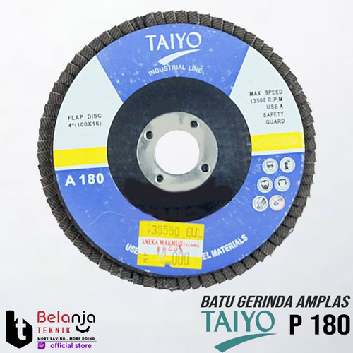 [EZM.3503911] Taiyo Mata Batu Gurinda Amplas Susun 4" Inch Grid Grit 180 Flap Disc 4