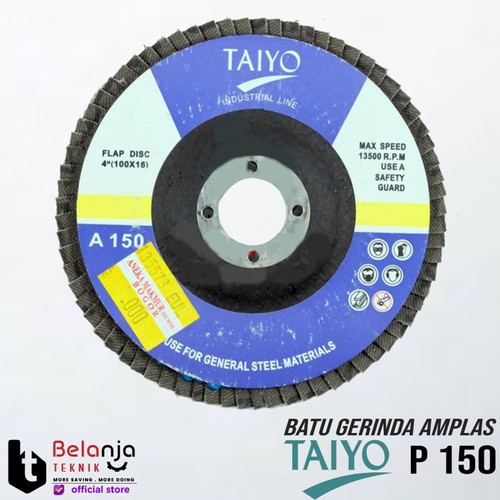 [EZM.3503912] Taiyo Mata Batu Gurinda Amplas Susun 4" Inch Grid Grit 150 Flap Disc 4