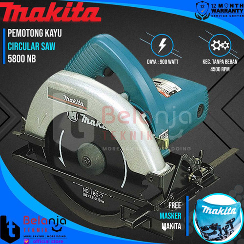[EZM.3506623] Makita Mesin Potong Kayu 5800 NB 7 Inch Circular Saw 7" 5800NB
