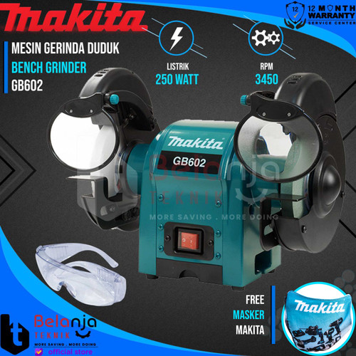 [EZM.3504029] Makita Bench Grinder 6" GB602 Mesin Gerinda Duduk GB 602 6 Inch