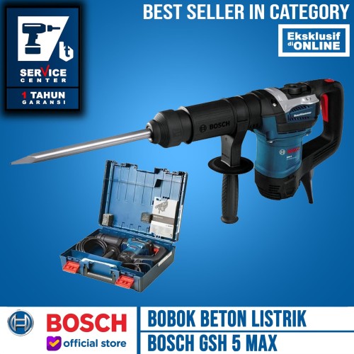 Bosch Demolition Hammer GSH 5 SDS MAX Mesin Bobok Beton Listrik 1100 W