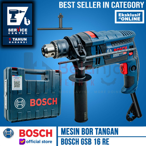 [EZM.3504071] Bosch Mesin Bor Tangan Tembok GSB 16 RE 16 MM IMPACT DRILL 750 WATT