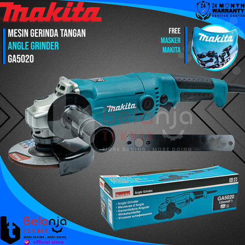MAKITA Gerinda TANGAN 5 Inch GA 5020 125 mm 5" Sistem SJS 1050 WATT