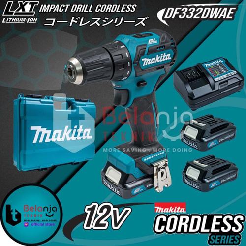 [EZM.3504078] Makita Mesin Bor Obeng Baterai Cordless DF 332 DWAE Brushless DF332