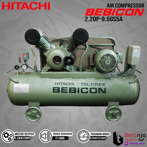 [EZM.3504108] HITACHI Air Compressor Bebicon 2.2OP-9.5GS5A 3 HP Kompresor Angin 3HP