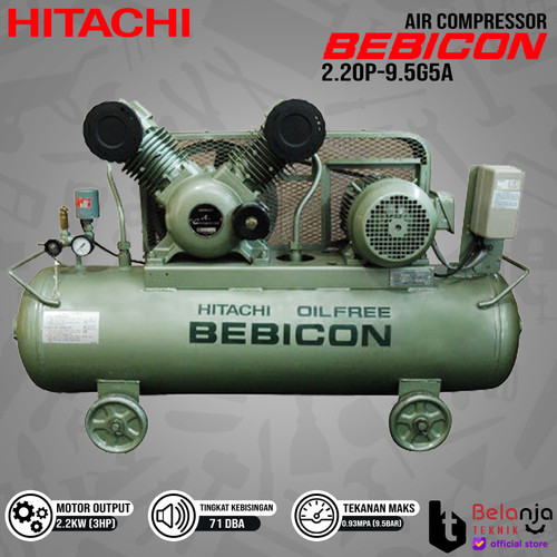 [EZM.3504109] HITACHI Air Compressor Bebicon 2.2OP-9.5G5A 3 HP Kompresor Angin 3HP