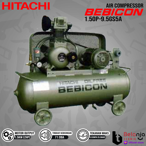 [EZM.3504111] HITACHI Air Compressor Bebicon 1.5OP-9.5GS5A 2 HP Kompresor Angin 2HP