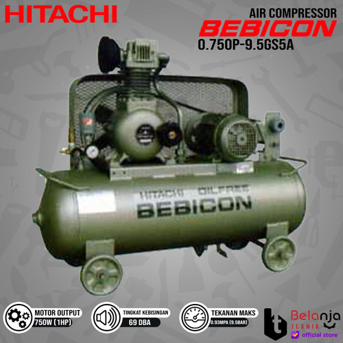 [EZM.3504112] HITACHI Air Compressor Bebicon 0.75 P-9.5VS5A 1 HP Kompresor Angin 1HP