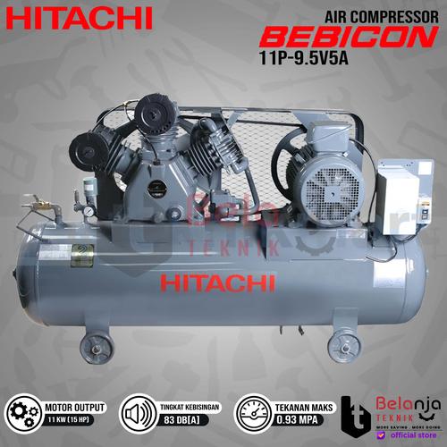 [EZM.3504114] HITACHI Air Compressor Bebicon 11P-9.5V5A 15 HP Kompresor Angin 15HP
