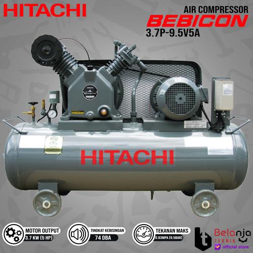[EZM.3504117] HITACHI Air Compressor Bebicon 3.7P-9.5V5A 5 HP Kompresor Angin 5HP