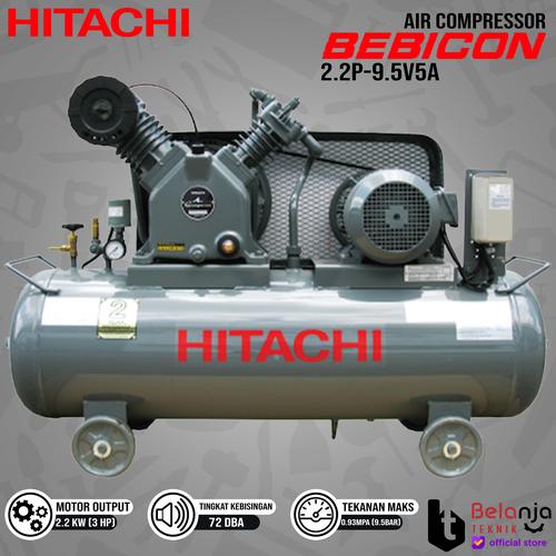 [EZM.3504119] HITACHI Air Compressor Bebicon 2.2P-9.5V5A 3 HP Kompresor Angin 3HP