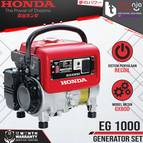 [EZM.3504186] HONDA Generator Set Bensin Portable EG1000 800 Watt Genset EG 1000
