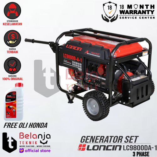 [EZM.3504188] LONCIN Generator Set Bensin LC 9800 DA-1 3 Phase 7500 Watt Genset