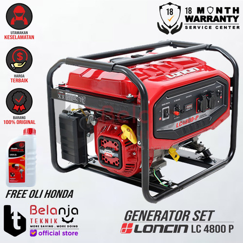 [EZM.3504191] LONCIN Generator Set Bensin LC4800P 2500 Watt Genset LC 4800 P 2500W