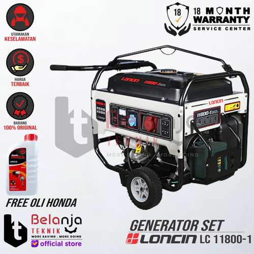 [EZM.3504192] LONCIN Generator Set Bensin LC 11800-1 8500 Watt Genset 3 Phase eSTART