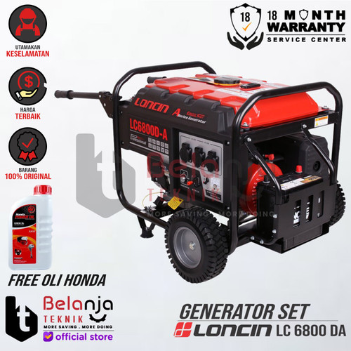 [EZM.3504193] LONCIN Generator Set Bensin LC6800DA 4500W Genset LC 6800 DA 4500 Watt