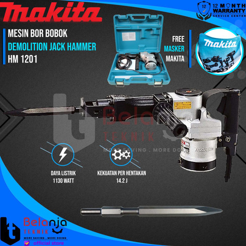 Makita Mesin Bor Bobok HM 1201 Demolition JACK Hammer HM1201 1130WATT