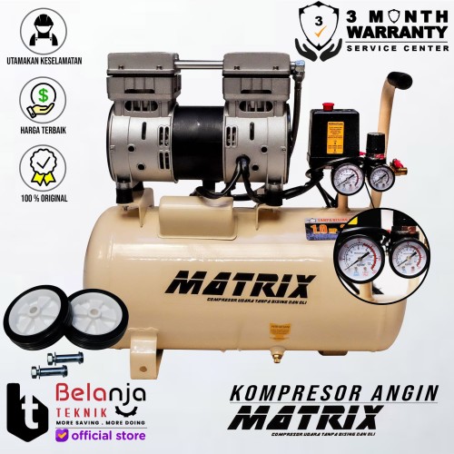 [EZM.3504349] MATRIX 1 HP 25 Liter OIL LESS AIR COMPRESSOR - KOMPRESOR ANGIN