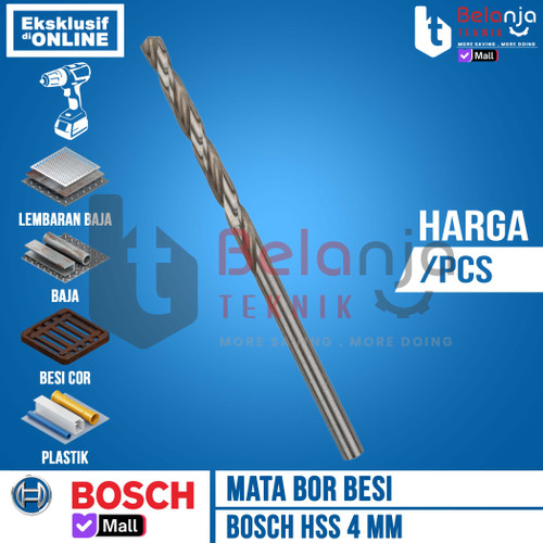 [EZM.3504358] Bosch Mata Bor Besi 4mm HSS-G HSS G 4 mm Metal Drill Bits Bosch