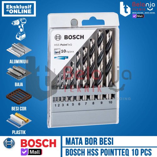 [EZM.3504439] Bosch Mata Bor Besi Set 10 Pcs HSS Point TeQ Mata Bor Besi Set Bosch