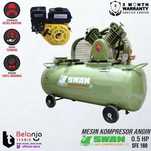[EZM.3504479] Swan Mesin Kompresor Angin 0.50 HP Firman SFE 160 5.5 Air Compressor
