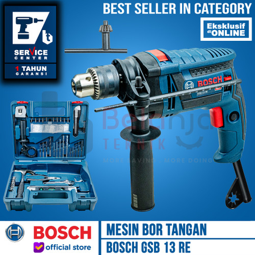 [EZM.3504489] Bosch BOR BETON GSB 13 RE 13 MM IMPACT DRILL Set BOX PERKAKAS 650 WATT
