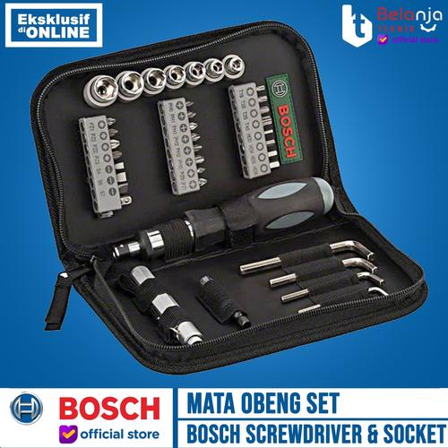 [EZM.3504522] BOSCH Screwdriver and Socket Set / Mata Obeng dan Soket Set 38 Pcs