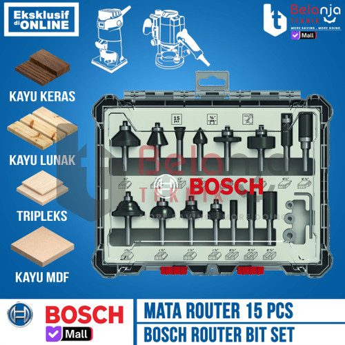 [EZM.3504526] BOSCH ROUTER BIT 15PCS MATA PROFIL 15 PCS BOSCH