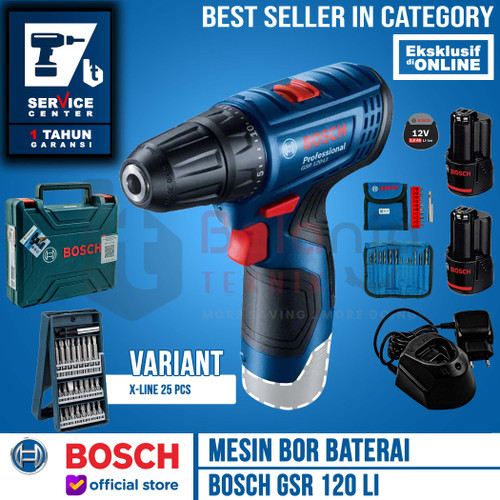 [EZM.3504553] Bosch Bor Obeng Baterai GSR 120 LI GEN 3 PLUS FREE Mata Obeng 25PC