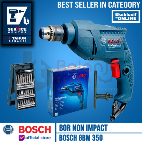 Bosch Mesin Bor Tangan GBM 350 Non Impact Plus Mata Obeng X-line 25 Pc