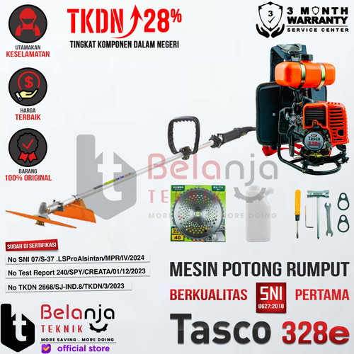 [EZM.3505286] Tasco Mesin Potong Rumput Gendong 328 E Brush Cutter 328E 2 Tak
