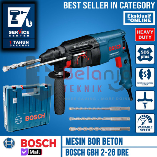 [EZM.3505276] BOSCH Bor Beton GBH 2-26 DRE Hammer Rotary GBH2-26 DRE 800 WATT SDS