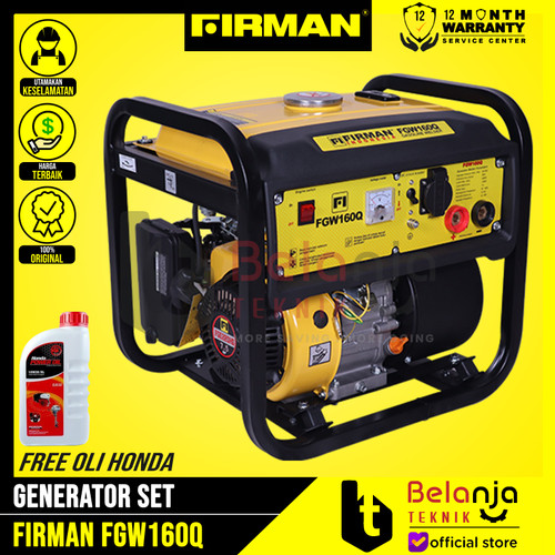 [EZM.3504666] Firman FGW 160 Q Mesin Las Industrial Bensin Generator Listrik FGW160Q