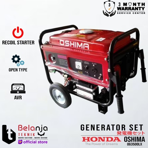 [EZM.3504747] Mesin Genset Honda Oshima OG 3500 LX 2000 Watt Generator Set OH3500CE