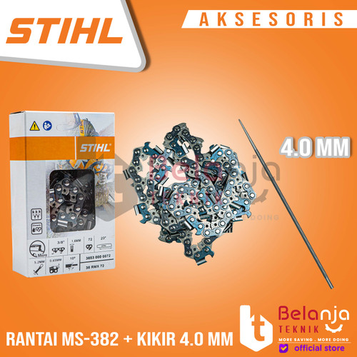 [EZM.3504764] Stihl Rantai Belah Chainsaw MS 382 20 Inch 36T Plus Kikir 4.0 mm