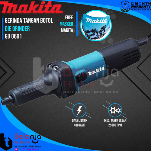 [EZM.3506740] Makita Mesin GURINDA Tangan Botol GD 0601 DIE GRINDER GD0601 400 WATT