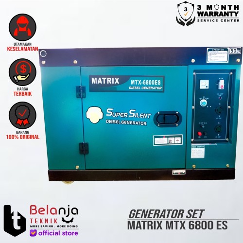 [EZM.3504849] Genset Diesel Super Silent Matrix MTX 6800 ES - 5000 Watt - Generator