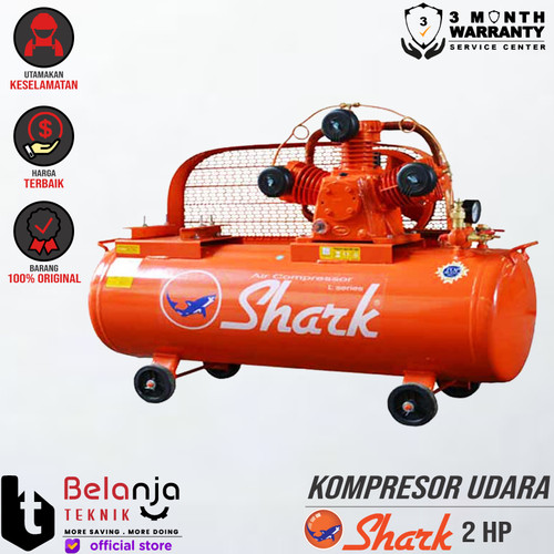 [EZM.3505053] Shark Mesin Kompresor Udara 2 Hp Air Compressor Body Only Kosongan 2Hp