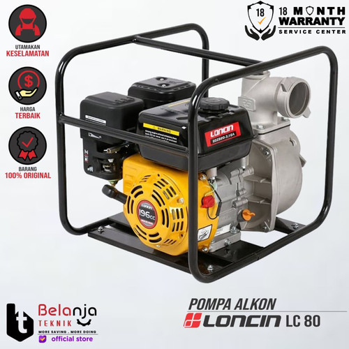 [EZM.3505142] LONCIN Pompa Alkon LC 80 3 Inch 7 HP 6 Meter Pompa Air Irigasi LC80 ZB