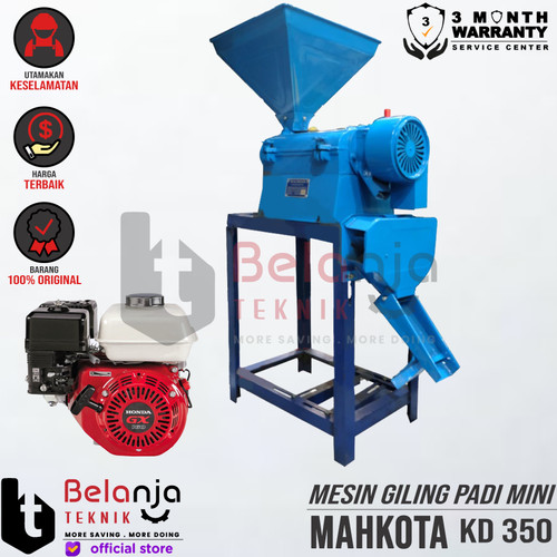 [EZM.3505162] Mesin Gilingan Padi Mini Mahkota KD 350 + Engine Honda GX 160 Jialing