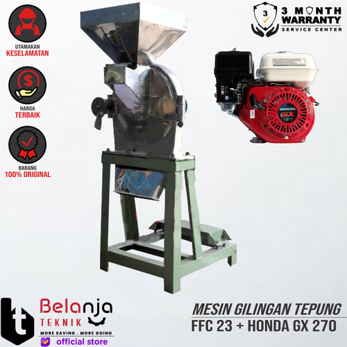 [EZM.3505173] Mesin Gilingan Tepung FFC 23 Stainless + Engine Honda GX 270 Thailand