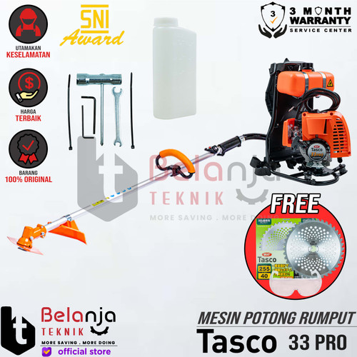 [EZM.3505200] Tasco Mesin Potong Rumput Gendong TAC 33 PRO Brush Cutter 2Tak TAC33