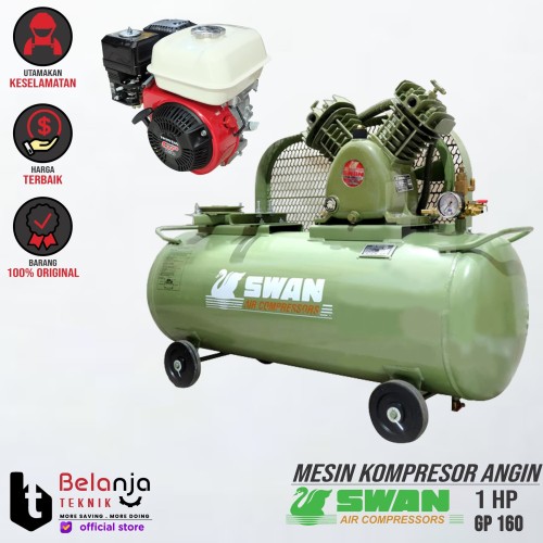 [EZM.3505215] SWAN 1 HP - UNLOADER AIR COMPRESSOR - KOMPRESOR ANGIN & HONDA GP 160