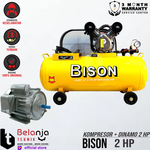 [EZM.3505221] BISON Mesin Kompresor Angin 2 Hp Dinamo Motor 2Hp Air Compressor Udara
