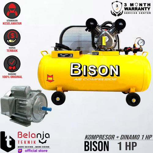 [EZM.3505224] BISON 1 HP - AIR COMPRESSOR & ELEKTRO MOTOR 1 HP - KOMPRESOR ANGIN