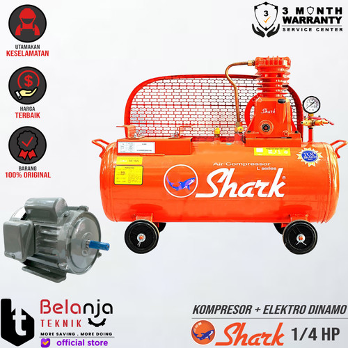 [EZM.3505226] SHARK 0.25 HP - AIR COMPRESSOR & ELEKTRO MOTOR 1/4 HP -KOMPRESOR ANGIN