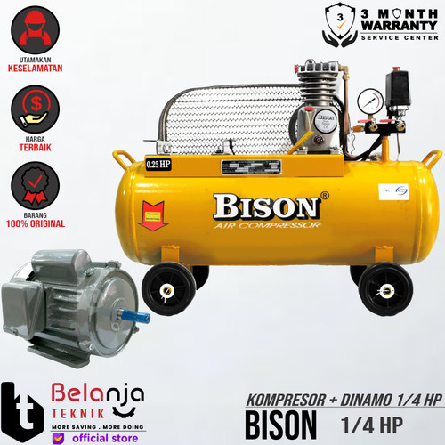 [EZM.3505227] Bison 0.25 HP - AIR COMPRESSOR & ELEKTRO MOTOR 1/4 HP- KOMPRESOR ANGIN