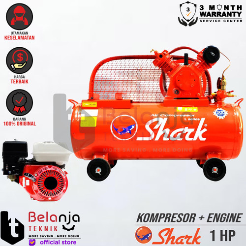 [EZM.3505229] Shark Mesin Air Compressor 1HP dan Engine Penggerak Ex-China 5.5 HP