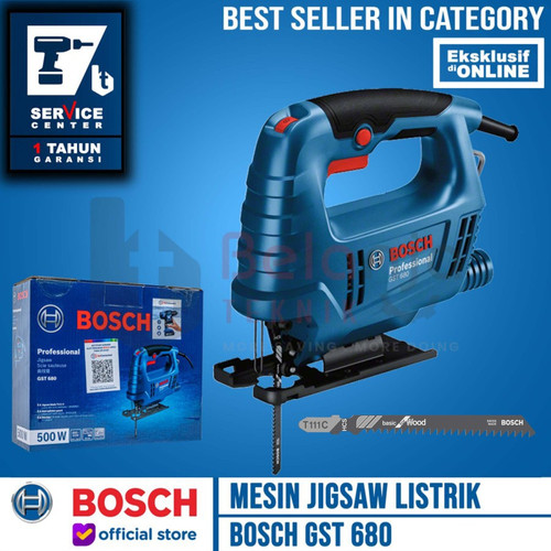 [EZM.3505255] BOSCH Jigsaw GST 680 Mesin Potong Gergaji 68 MM 500 WATT GST680 68MM